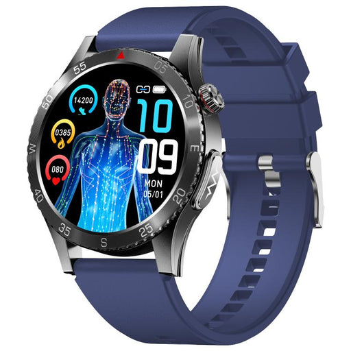 H9 1.43 inch Silicone Strap ECG Smart Watch Supports Bluetooth Calls/Smart Voice Assistant(Blue) PhonoClean