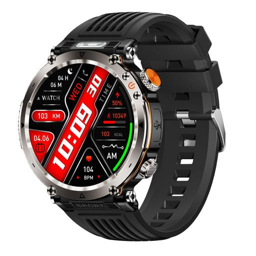 HT30 1.7 inch IP68 Waterproof Silicone Band Smart Watch, Support Flashlight / Banknote Detector Light / Compass(Black) PhonoClean