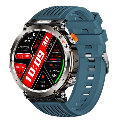 HT30 1.7 inch IP68 Waterproof Silicone Band Smart Watch, Support Flashlight / Banknote Detector Light / Compass(Blue) PhonoClean