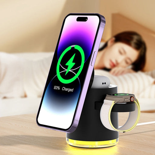 C16 15W 4 in 1 Multifunctional Foldable Magnetic Wireless Charger (Black)