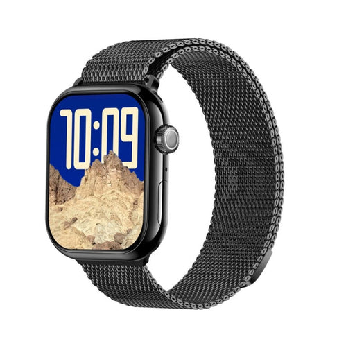 KL08 2.04 inch Color Screen Smart Watch Milan Steel Strap, Support Bluetooth Call(Black) PhonoClean