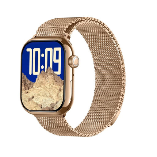 KL08 2.04 inch Color Screen Smart Watch Milan Steel Strap, Support Bluetooth Call(Gold) PhonoClean