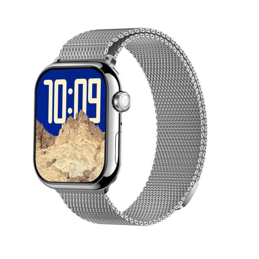 KL08 2.04 inch Color Screen Smart Watch Milan Steel Strap, Support Bluetooth Call(Silver) PhonoClean