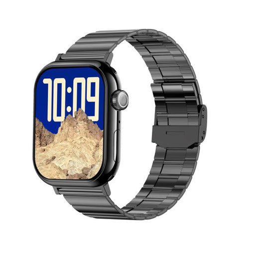 KL08 2.04 inch Color Screen Smart Watch Steel Strap, Support Bluetooth Call(Black) PhonoClean
