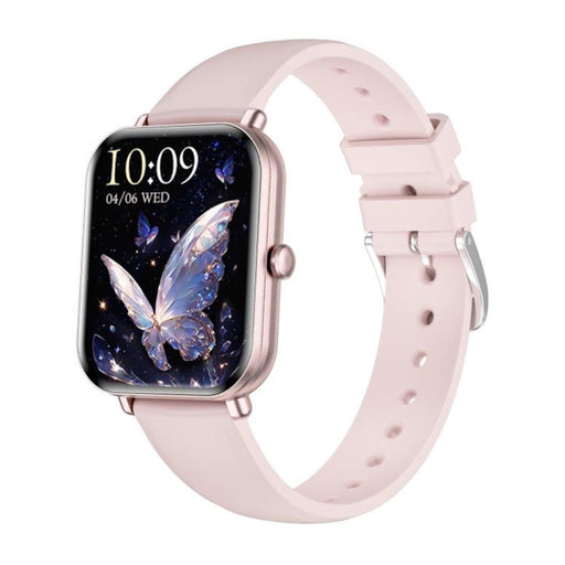 KM66 1.75 inch Color Screen Smart Watch Silicone Strap, Support Bluetooth Call(Pink) PhonoClean