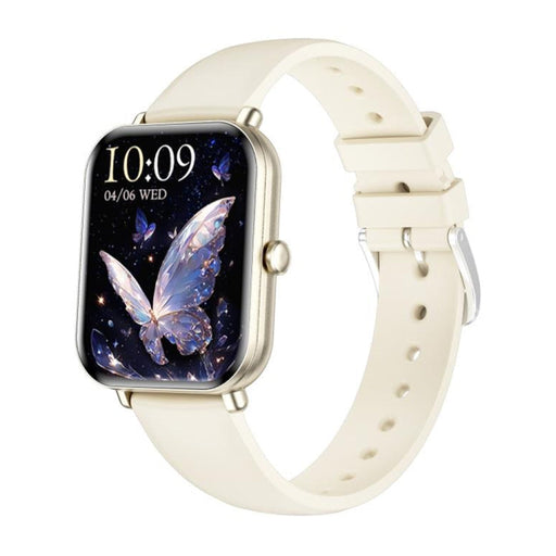 KM66 1.75 inch Color Screen Smart Watch Silicone Strap, Support Bluetooth Call(White) PhonoClean