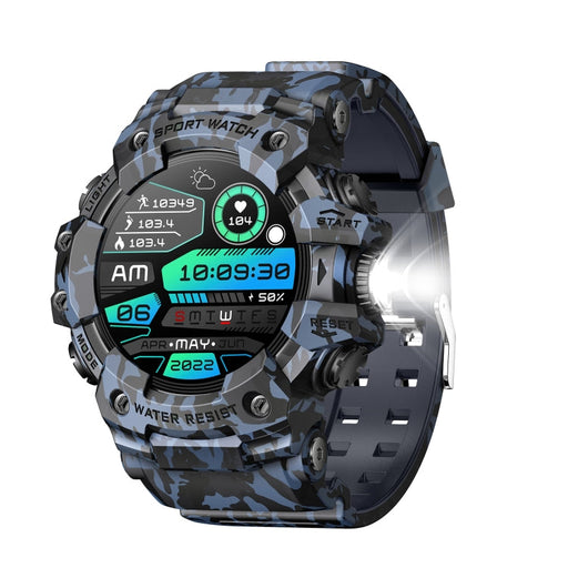 LC21 1.32 inch TFT Round Screen Sports Smart Watch Supports Blood Oxygen Monitoring/Call Reminder(Camouflage Blue) PhonoClean