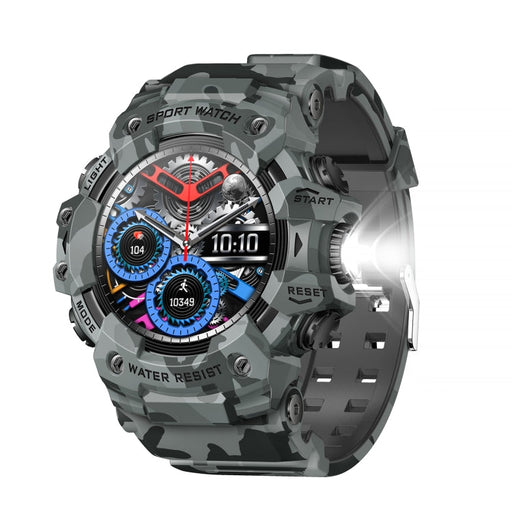 LC21 1.32 inch TFT Round Screen Sports Smart Watch Supports Blood Oxygen Monitoring/Call Reminder(Camouflage Grey) PhonoClean