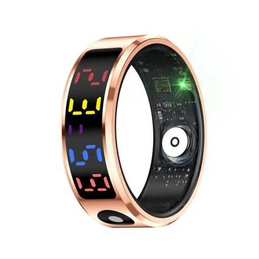R12 SIZE 8 Smart Ring, Support Heart Rate / Blood Oxygen / Sleep / Multiple Sports Modes(Gold)