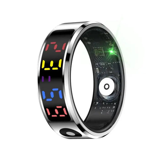 R12 SIZE 8 Smart Ring, Support Heart Rate / Blood Oxygen / Sleep / Multiple Sports Modes(Silver)