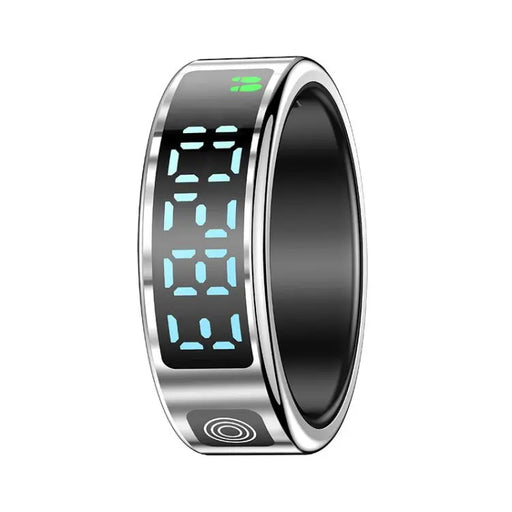 SR08 SIZE 8 Smart Ring, Support Hand Gestures Control / Health Monitoring / Multiple Sports Modes(Silver)