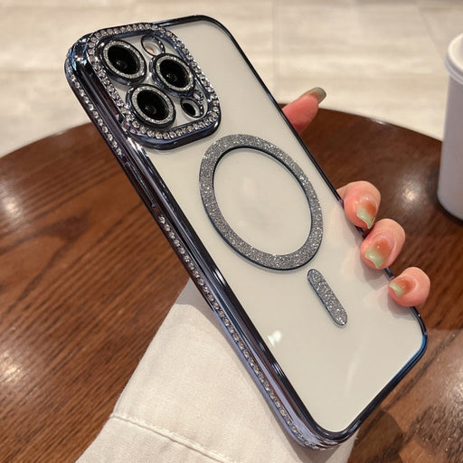 For iPhone 13 Pro Diamond Plated MagSafe TPU Phone Case(Blue) - BaskiFit