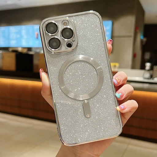 For iPhone 12 Pro Glitter Electroplating MagSafe TPU Phone Case(Silver) - BaskiFit