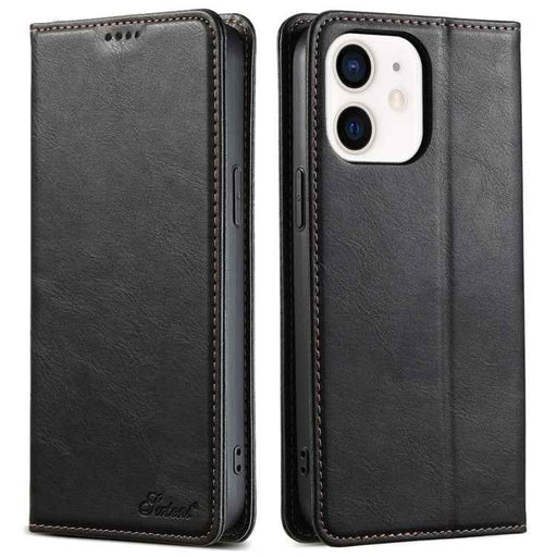 For iPhone 11 Suteni J02 Oil Wax Wallet Leather Phone Case(Black)