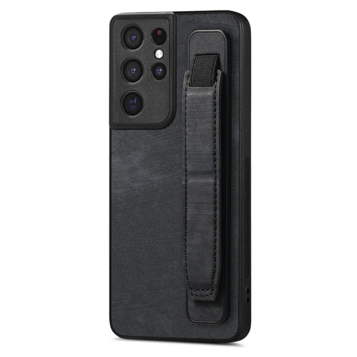 Retro Wristband Holder Leather Back Phone Case, For Samsung Galaxy S21 Ultra 5G, For Samsung Galaxy S20 Ultra 5G, For Samsung Galaxy S20, For Samsung Galaxy S20+, For Samsung Galaxy A50s, For Samsung Galaxy A30, For Samsung Galaxy S20 FE
