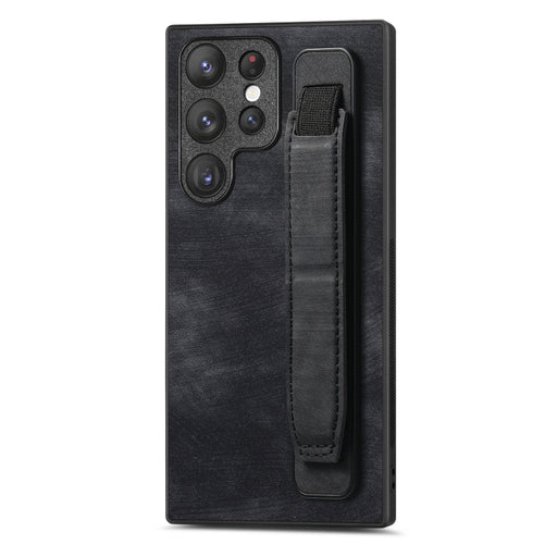 Retro Wristband Holder Leather Back Phone Case