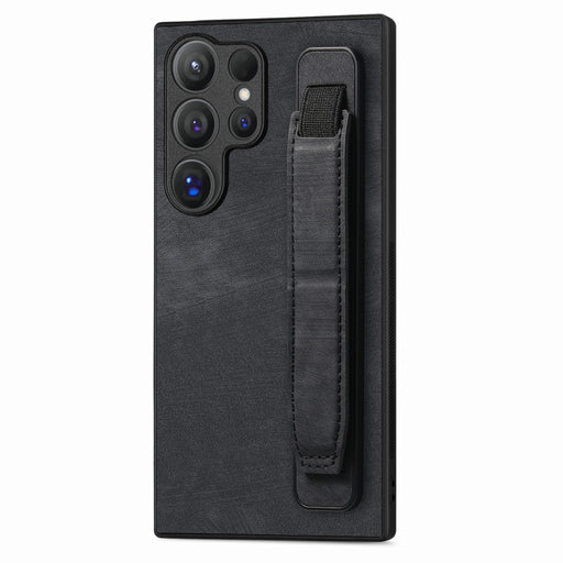 Retro Wristband Holder Leather Back Phone Case