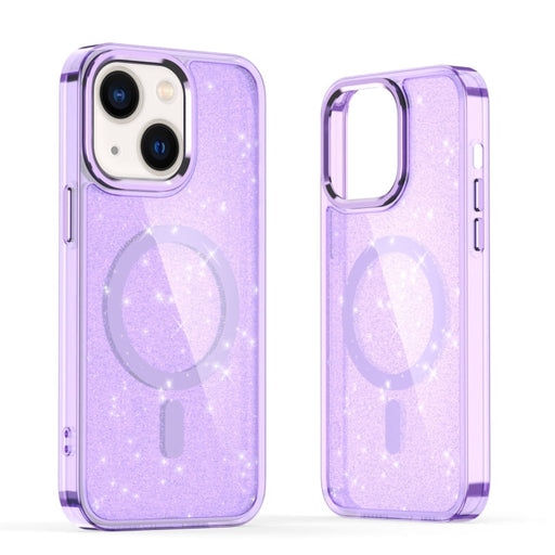 For iPhone 13 Glitter MagSafe Shockproof Phone Case(Purple) - BaskiFit
