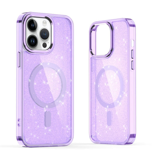 For iPhone 13 Pro Glitter MagSafe Shockproof Phone Case(Purple) - BaskiFit