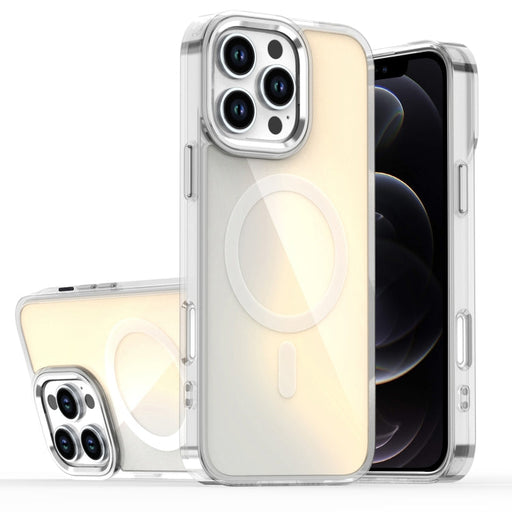 For iPhone 12 Pro Bright Shadow Magsafe Discoloration Phone Case(Grey) - BaskiFit