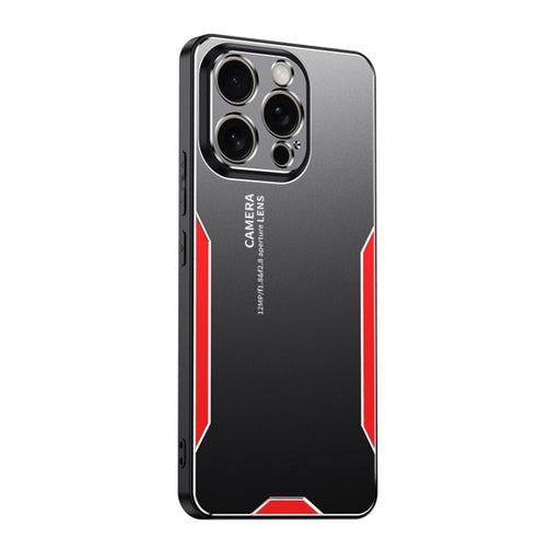 For iPhone 13 Pro Blade Series TPU Hybrid Metal Phone Case(Red) - BaskiFit