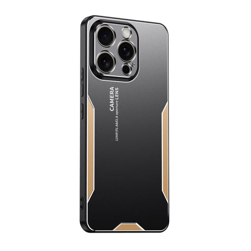 For iPhone 12 Pro Blade Series TPU Hybrid Metal Phone Case(Gold) - BaskiFit