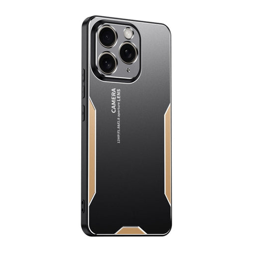 For iPhone 11 Pro Max Blade Series TPU Hybrid Metal Phone Case(Gold) - BaskiFit