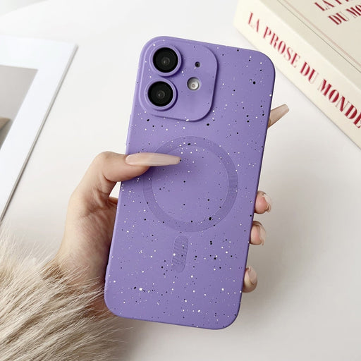 For iPhone 12 Starry Sky TPU Shockproof MagSafe Phone Case(Purple) - BaskiFit