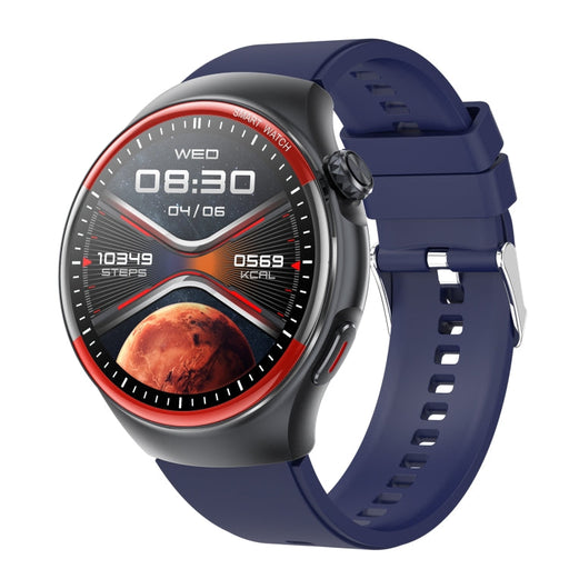 T82 1.43 inch Round Screen BT Call Smart Watch, Heart Rate / Blood Pressure / Blood Oxygen / Sleep / Blood Sugar / HRV / Metope / SOS, Strap:Silicone Blue PhonoClean