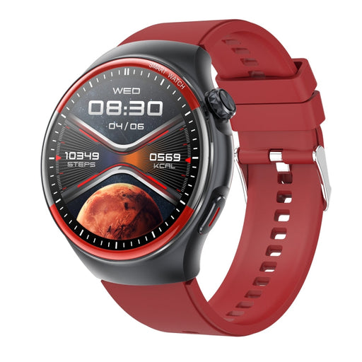 T82 1.43 inch Round Screen BT Call Smart Watch, Heart Rate / Blood Pressure / Blood Oxygen / Sleep / Blood Sugar / HRV / Metope / SOS, Strap:Silicone Red PhonoClean
