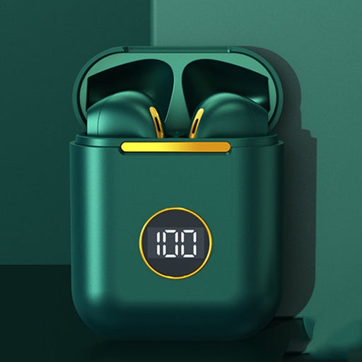 X1 TWS  LED Digital Display Wireless Noise Reduction Sport Bluetooth Headphone(Green)