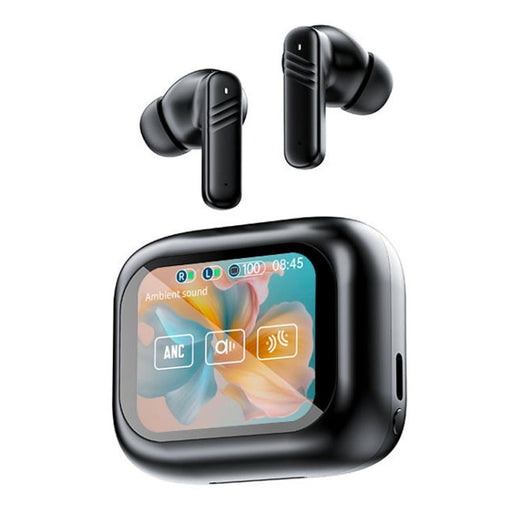 LX-10 Full-Color Touch Screen ANC+ENC Dual Noise Reduction In-Ear Wireless Bluetooth Earphone(Black)