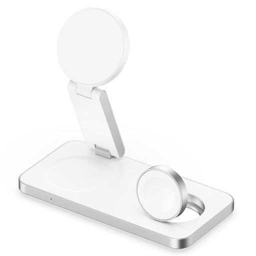T8 3 In 1 Folding Magnetic Wireless Charging Dock For Apple Watch / iPhone / AirPods(White)
