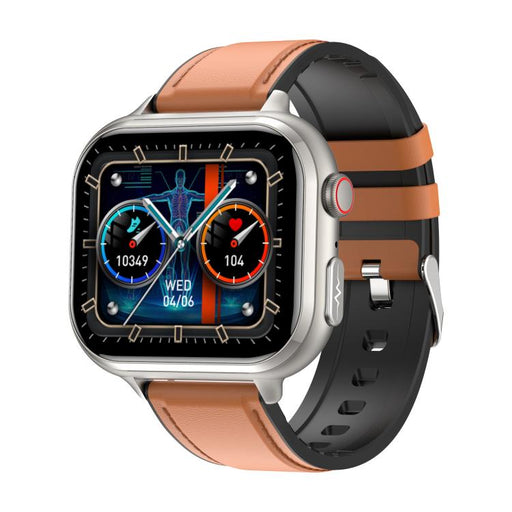 TK17 1.91 inch Horizontal Screen Leather Strap Smart Watch Supports ECG Electrocardiogram(Brown) PhonoClean