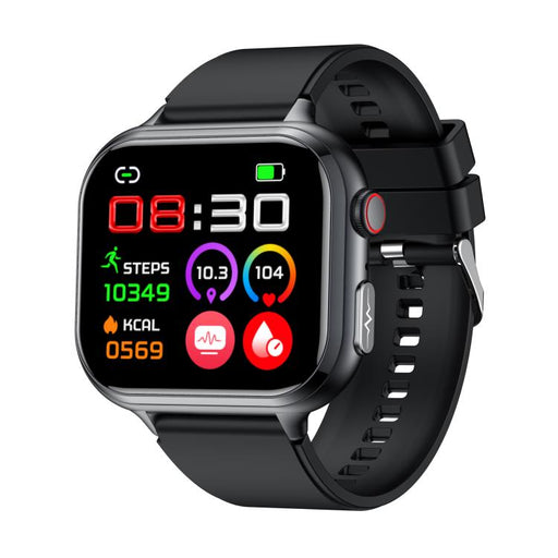 TK17 1.91 inch Horizontal Screen Silicone Strap Smart Watch Supports ECG Electrocardiogram(Black) PhonoClean