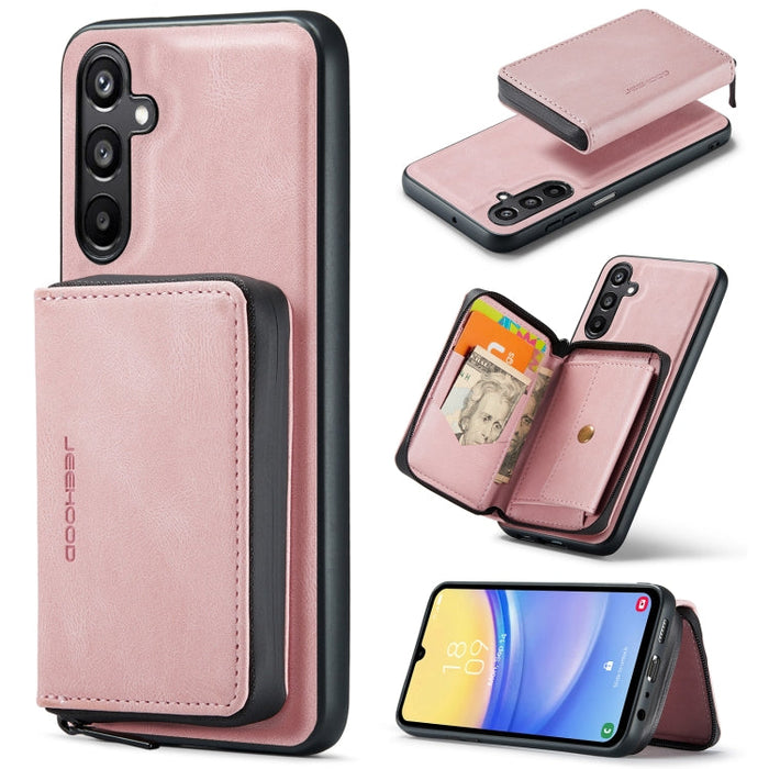 JEEHOOD Magnetic Zipper Horizontal Flip Leather Phone Case, For Samsung Galaxy A15 5G, For Samsung Galaxy A55 5G, For Samsung Galaxy A35 5G, For Samsung Galaxy S24 Ultra 5G, For Samsung Galaxy S24+ 5G, For Samsung Galaxy S24 5G                         ...