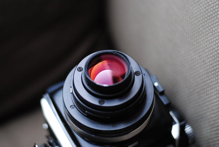 black and silver camera lens