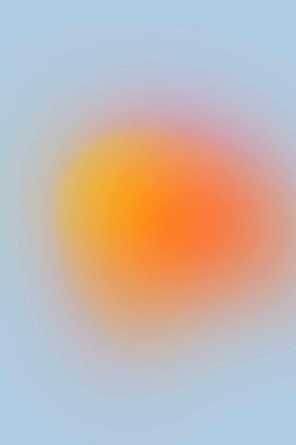 abstract warm orange orb on blue gradient background