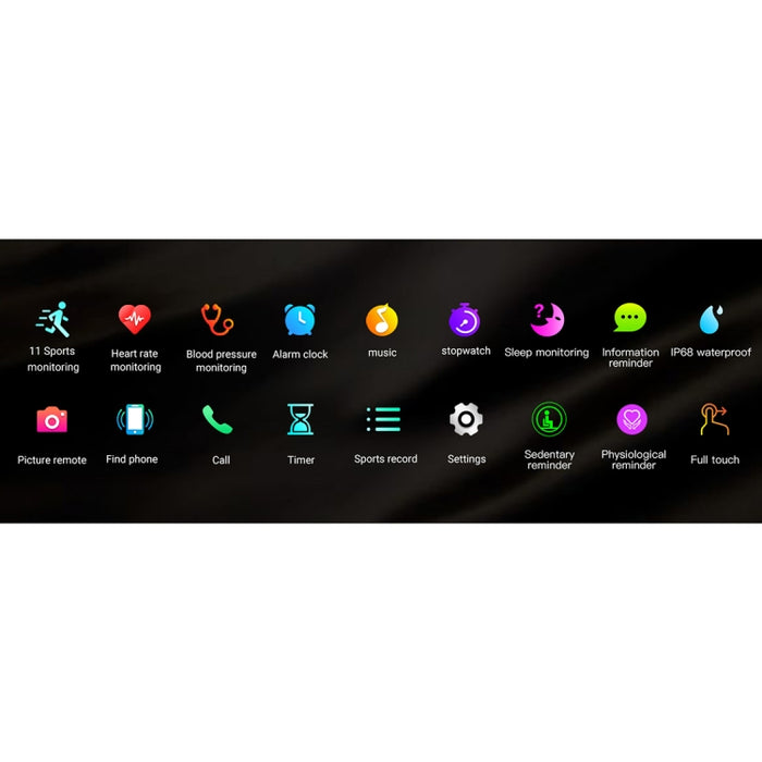 SMA-F1 1.3 inch TFT Full Touch Screen IP68 Waterproof Smart Sports Watch, Support Dynamic Heart Rate & Blood Pressure & Sleep Detection / Bluetooth / Alarm Clock / Photo Control, SMA-F1