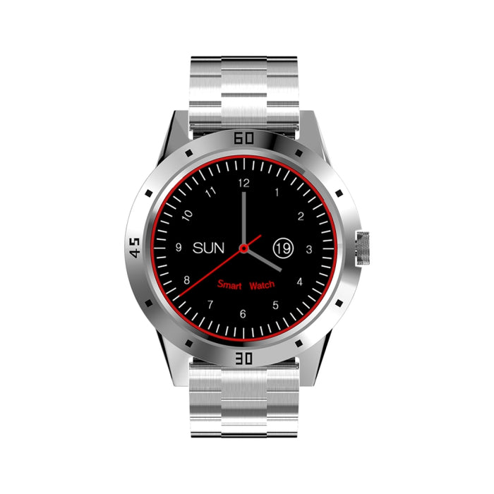 N6 Smart Watch 1.3 inch TFT Screen MTK2502C Bluetooth4.0, Stainless Steel Watch Band, Support Heart Rate Monitor & Pedometer & Sleep Monitor & Sedentary Reminder, Stainless Steel Watch Strap/Silver, Stainless Steel Watch Strap/Black