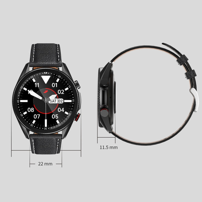 M98 1.28 inch IPS Color Screen IP67 Waterproof Smart Watch, Support Sleep Monitor / Heart Rate Monitor / Bluetooth Call, Style:Leather Strap, Leather Strap(Silver), Leather Strap(Black)