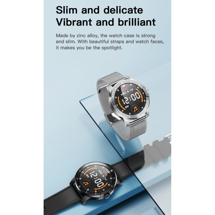 MX12 1.3 inch IPS Color Screen IP68 Waterproof Smart Watch, Support Bluetooth Call / Sleep Monitoring / Heart Rate Monitoring, Steel Strap