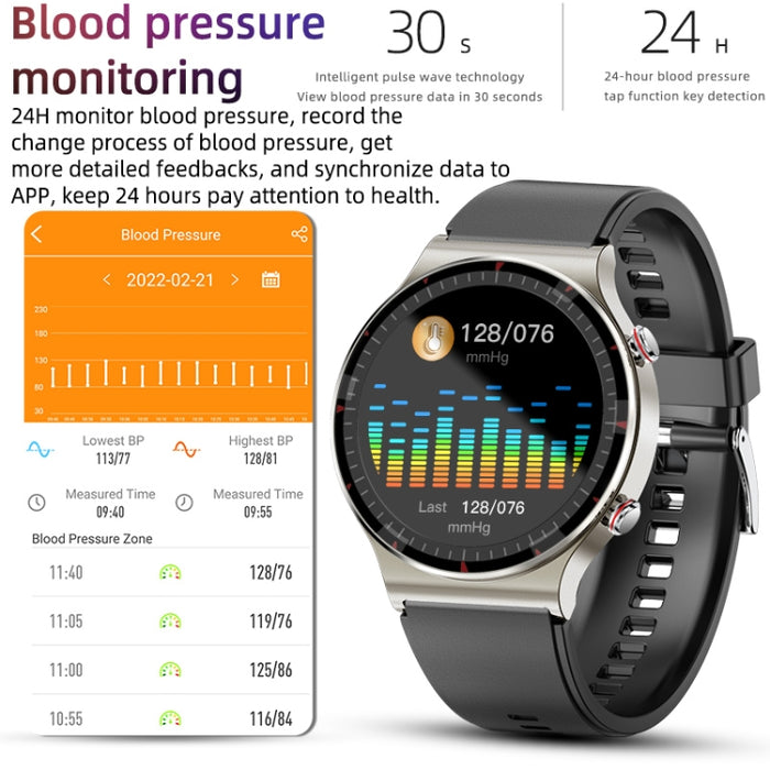 G08 1.3 inch TFT Screen Smart Watch, Support Medical-grade ECG Measurement/Women Menstrual Reminder, TPU Strap