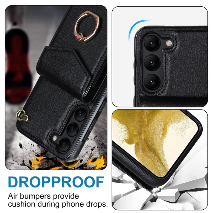 Ring Holder RFID Card Slot Phone Case, For Samsung Galaxy S23 5G, For Samsung Galaxy S24 Ultra 5G, For Samsung Galaxy A54 5G, For Samsung Galaxy S24+ 5G, For Samsung Galaxy S23+ 5G, For Samsung Galaxy S24 5G, For Samsung Galaxy A12                     ...