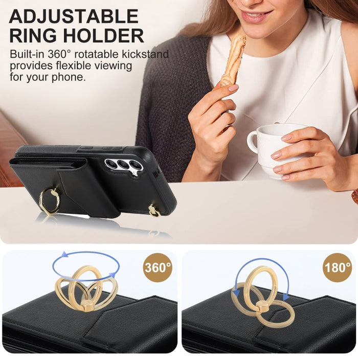 Ring Holder RFID Card Slot Phone Case, For Samsung Galaxy A54 5G, For Samsung Galaxy S23 5G, For Samsung Galaxy S24 Ultra 5G, For Samsung Galaxy S23+ 5G, For Samsung Galaxy S24+ 5G, For Samsung Galaxy A12, For Samsung Galaxy S24 5G                     ...