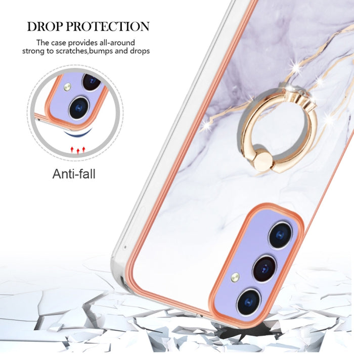 Electroplating Marble IMD TPU Phone Case with Ring Holder