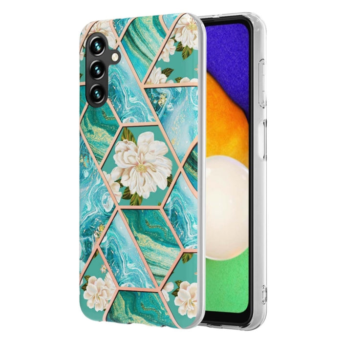 Splicing Marble Flower IMD TPU Phone Case, For Samsung Galaxy A34 5G, For Samsung Galaxy S24 Ultra 5G, For Samsung Galaxy S23 FE 5G, For Samsung Galaxy S24+ 5G, For Samsung Galaxy A54 5G, For Samsung Galaxy S24 5G