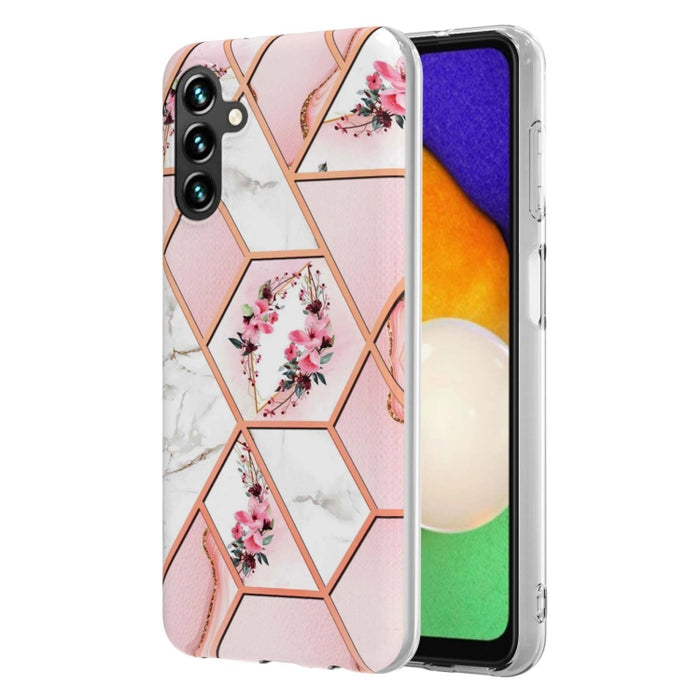Splicing Marble Flower IMD TPU Phone Case, For Samsung Galaxy A34 5G, For Samsung Galaxy S24 Ultra 5G, For Samsung Galaxy S23 FE 5G, For Samsung Galaxy A54 5G, For Samsung Galaxy S24+ 5G, For Samsung Galaxy S24 5G