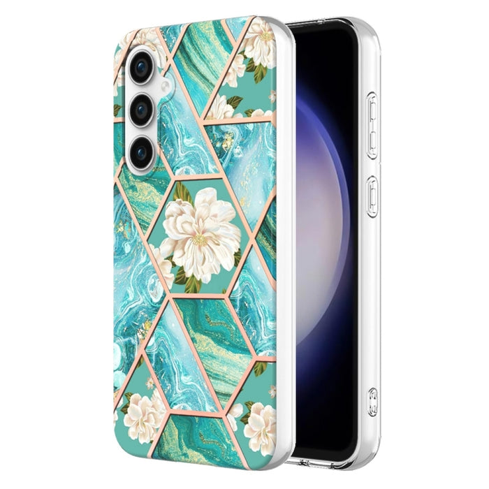 Splicing Marble Flower IMD TPU Phone Case, For Samsung Galaxy A34 5G, For Samsung Galaxy S24 Ultra 5G, For Samsung Galaxy S23 FE 5G, For Samsung Galaxy S24+ 5G, For Samsung Galaxy A54 5G, For Samsung Galaxy S24 5G