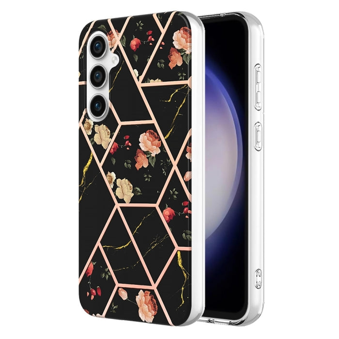 Splicing Marble Flower IMD TPU Phone Case, For Samsung Galaxy A34 5G, For Samsung Galaxy S24 Ultra 5G, For Samsung Galaxy S23 FE 5G, For Samsung Galaxy S24+ 5G, For Samsung Galaxy A54 5G, For Samsung Galaxy S24 5G